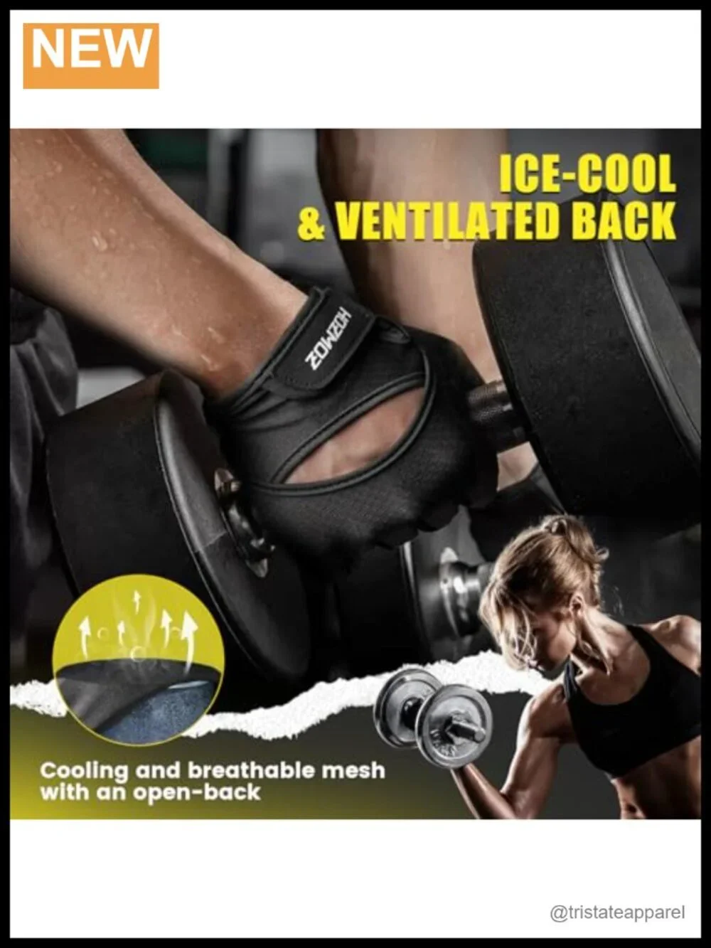 Ventilated Weight Lifting Gloves with Thick Padding, Full Palm Protection, Grip